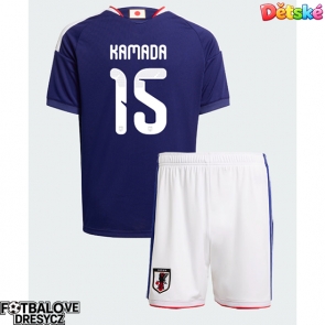 Japonsko Daichi Kamada #15 Dětské Domácí dres komplet MS 2026 Krátký Rukáv (+ trenýrky)